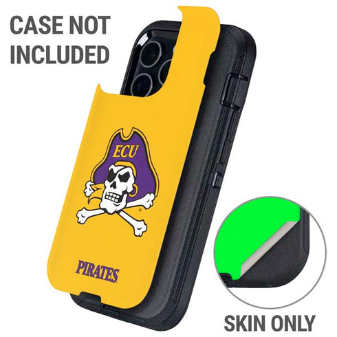 East Carolina University ECU Pirates Logo Yellow Otterbox Defender iPhone Skin