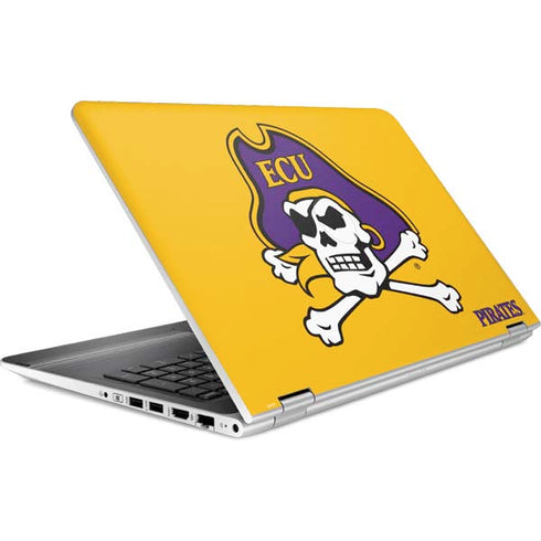 East Carolina University ECU Pirates Logo Yellow HP Pavilion Skin