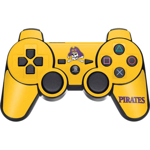 East Carolina University ECU Pirates Logo Yellow PS3 Dual Shock wireless controller Skin