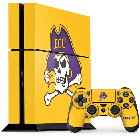 East Carolina University ECU Pirates Logo Yellow PS4 Console and Controller Bundle Skin