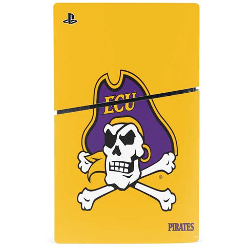 East Carolina University ECU Pirates Logo Yellow PS5 Slim Disk Console Skin