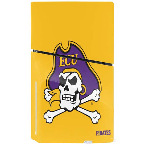 East Carolina University ECU Pirates Logo Yellow PS5 Slim Disk Console Skin