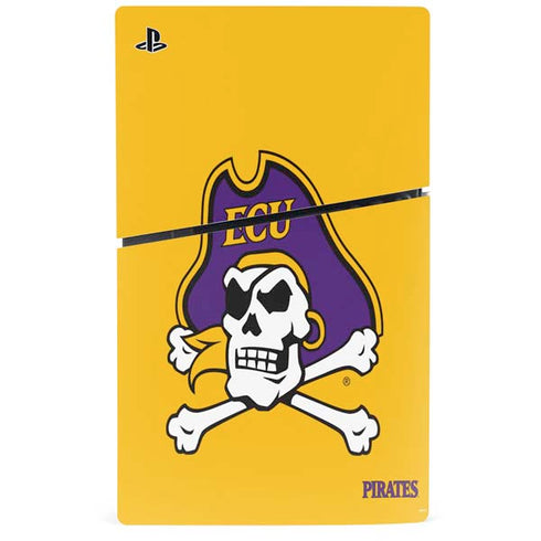 East Carolina University ECU Pirates Logo Yellow PS5 Slim Digital Edition Bundle Skin