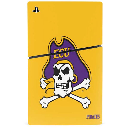 East Carolina University ECU Pirates Logo Yellow PS5 Slim Digital Edition Console Skin