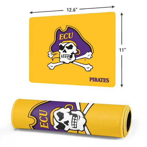 East Carolina University ECU Pirates Logo Yellow Gaming Mouse Pad