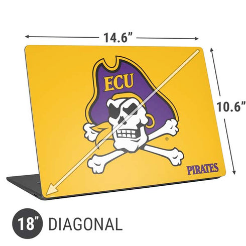 East Carolina University ECU Pirates Logo Yellow Universal Laptop 18in (14.6 x 10.6in) Skin