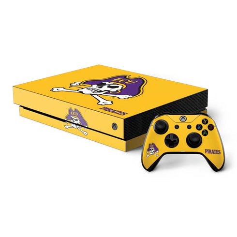 East Carolina University ECU Pirates Logo Yellow Xbox One X Bundle Skin