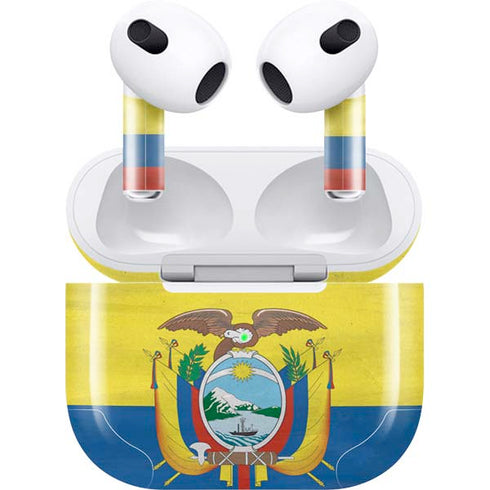 Ecuador Flag Distressed Apple AirPods (3rd Gen 2021) Skin