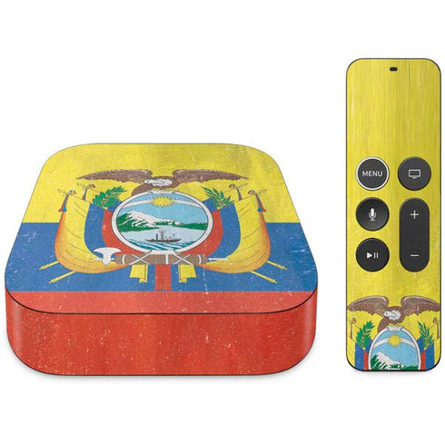 Ecuador Flag Distressed Apple TV Skin