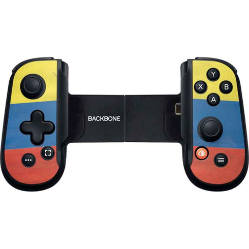 Ecuador Flag Distressed Backbone One for iPhone Game Controller Skin