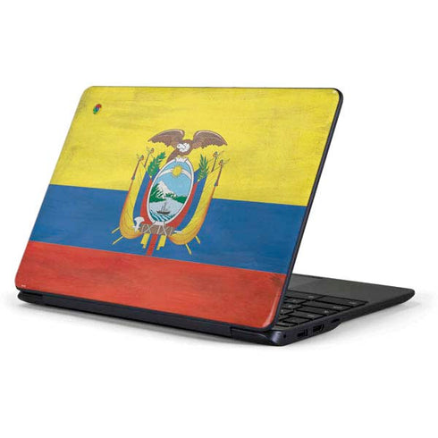 Ecuador Flag Distressed Samsung Chromebook Skin