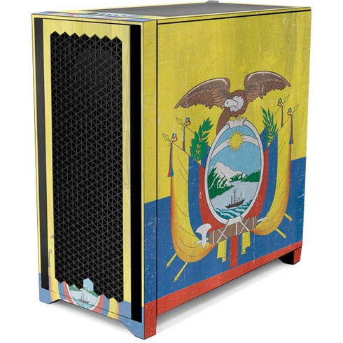 Ecuador Flag Distressed Corsair 4000D Tempered Glass Mid-Tower ATX Case Skin