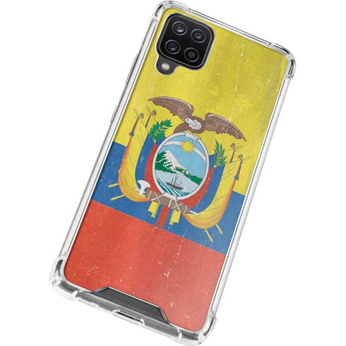Ecuador Flag Distressed Galaxy A12 Clear Case