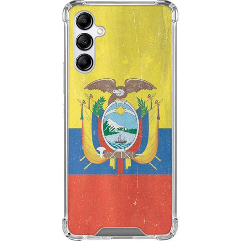 Ecuador Flag Distressed Galaxy A14 5G Clear Case