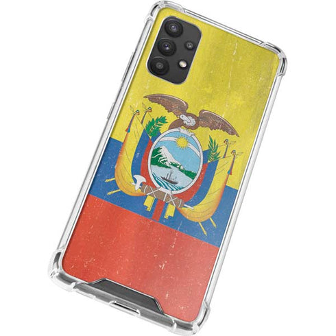 Ecuador Flag Distressed Galaxy A32 5G Clear Case