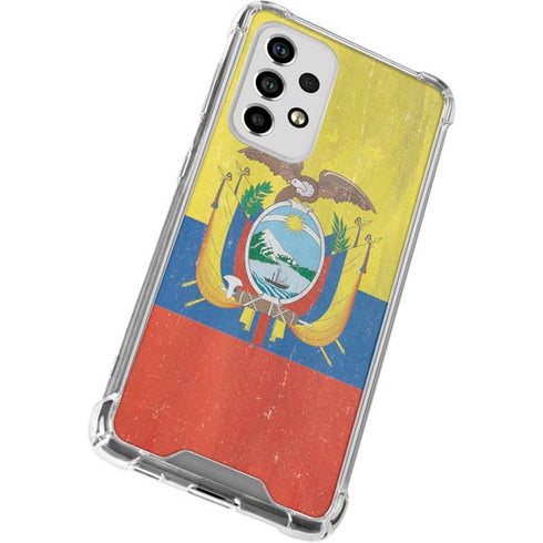 Ecuador Flag Distressed Galaxy A53 5G Clear Case