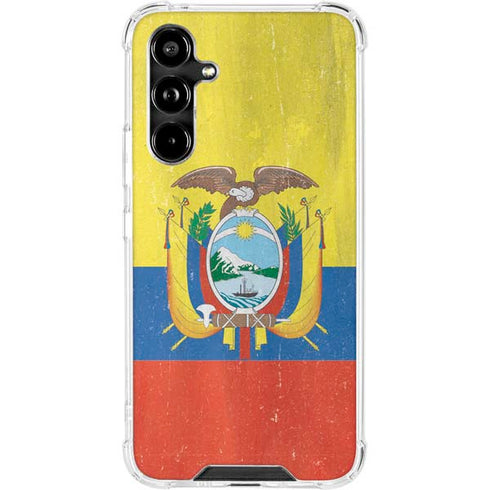 Ecuador Flag Distressed Galaxy A54 5G Clear Case