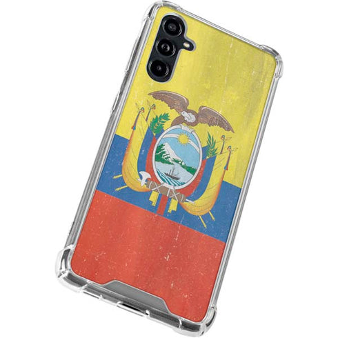 Ecuador Flag Distressed Galaxy A54 5G Clear Case
