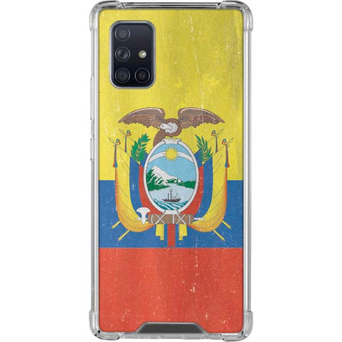 Ecuador Flag Distressed Galaxy A71 5G Clear Case