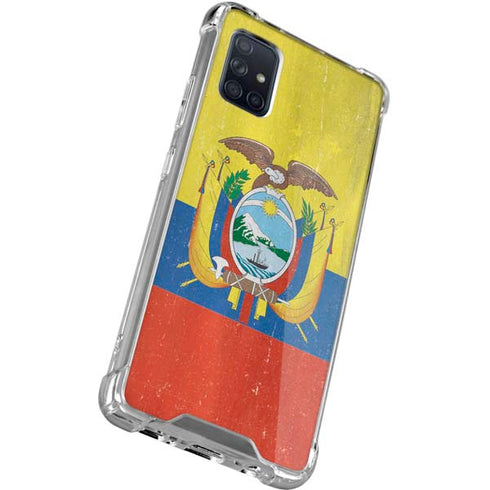 Ecuador Flag Distressed Galaxy A71 5G Clear Case