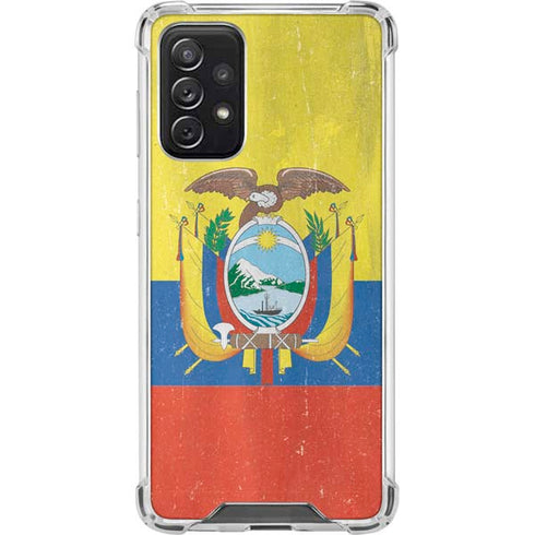 Ecuador Flag Distressed Galaxy A72 5G Clear Case