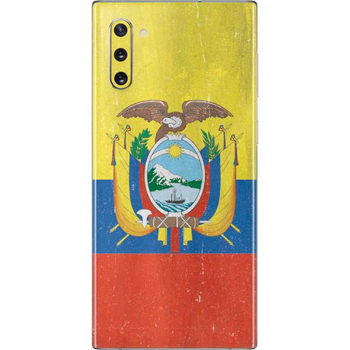 Ecuador Flag Distressed Galaxy Note 10 Skin