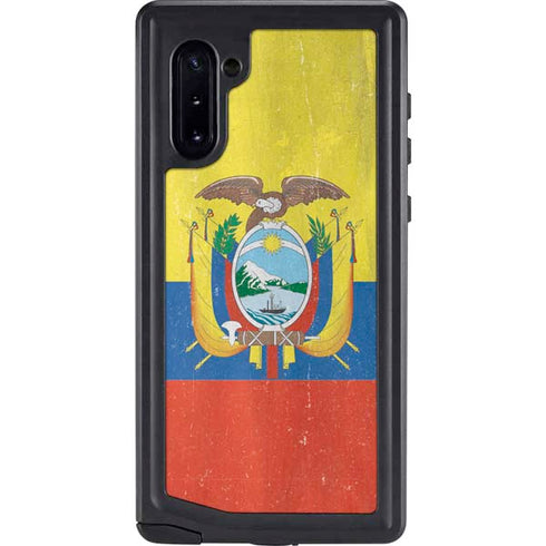 Ecuador Flag Distressed Galaxy Note 10 Waterproof Case