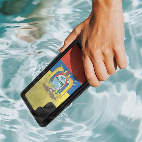 Ecuador Flag Distressed Galaxy Note 10 Waterproof Case