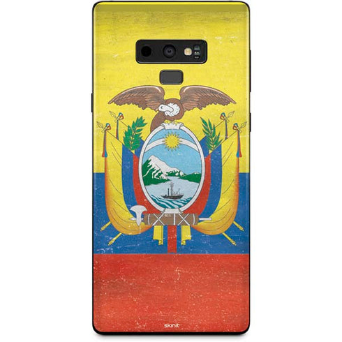 Ecuador Flag Distressed Galaxy Note 9 Skin