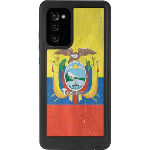Ecuador Flag Distressed Galaxy Note20 5G Waterproof Case