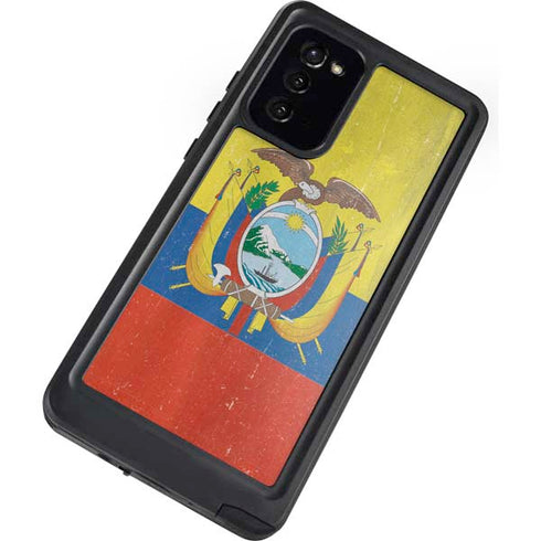 Ecuador Flag Distressed Galaxy Note20 5G Waterproof Case