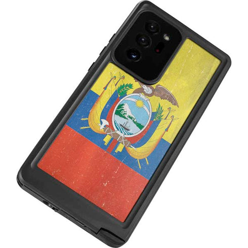 Ecuador Flag Distressed Galaxy Note20 Ultra 5G Waterproof Case