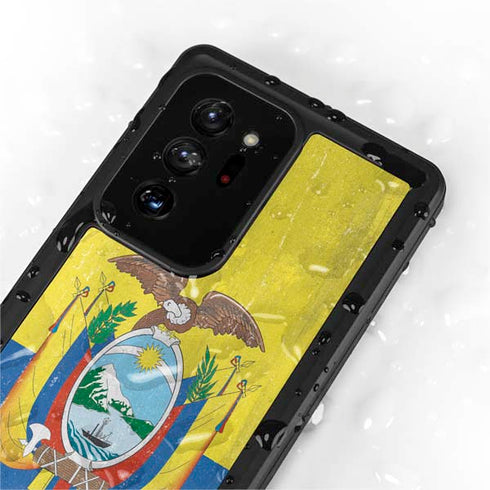 Ecuador Flag Distressed Galaxy Note20 Ultra 5G Waterproof Case