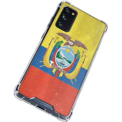 Ecuador Flag Distressed Galaxy S20 FE Clear Case