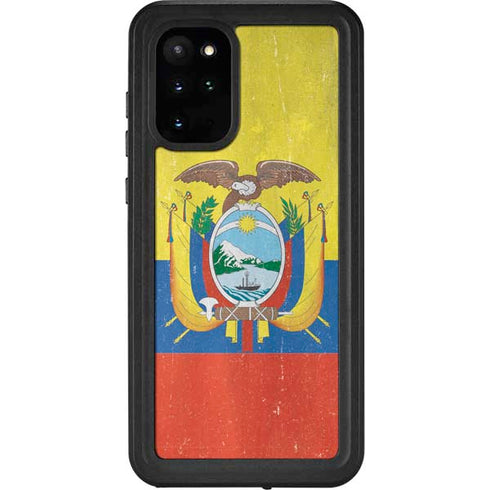 Ecuador Flag Distressed Galaxy S20 Plus Waterproof Case