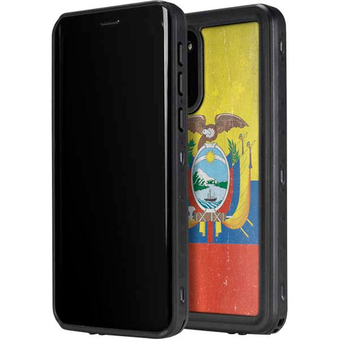 Ecuador Flag Distressed Galaxy S20 Plus Waterproof Case