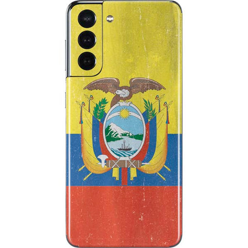 Ecuador Flag Distressed Galaxy S21 5G Skin