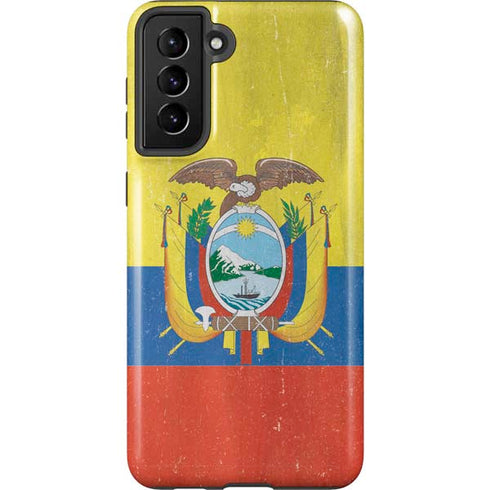 Ecuador Flag Distressed Galaxy S21 Plus 5G Pro Case