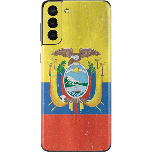 Ecuador Flag Distressed Galaxy S21 Plus 5G Skin
