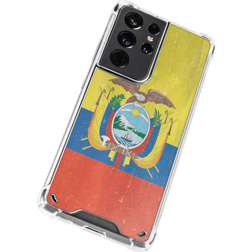 Ecuador Flag Distressed Galaxy S21 Ultra 5G Clear Case