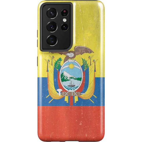 Ecuador Flag Distressed Galaxy S21 Ultra 5G Pro Case