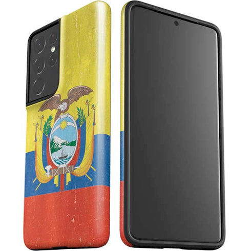 Ecuador Flag Distressed Galaxy S21 Ultra 5G Pro Case