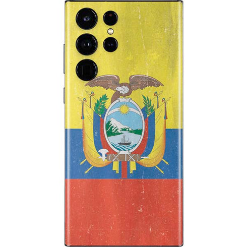 Ecuador Flag Distressed Galaxy S22 Ultra Skin