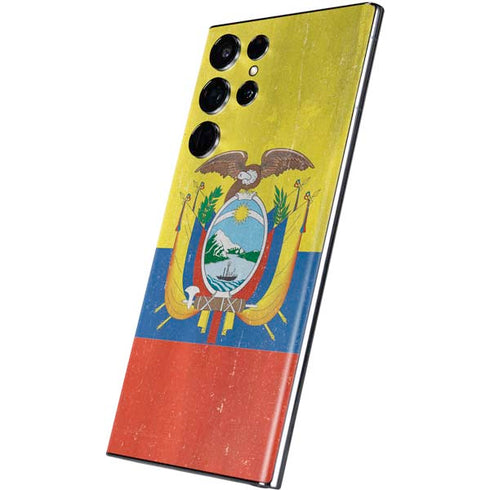 Ecuador Flag Distressed Galaxy S22 Ultra Skin