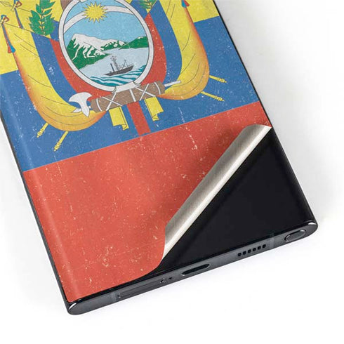 Ecuador Flag Distressed Galaxy S22 Ultra Skin