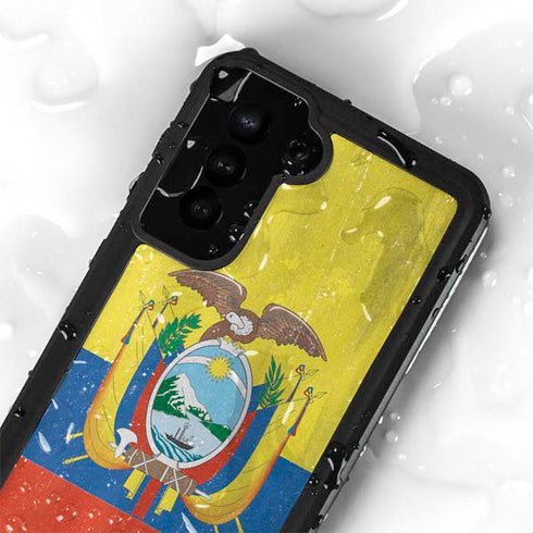 Ecuador Flag Distressed Galaxy S23 Plus Waterproof Case