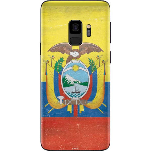 Ecuador Flag Distressed Galaxy S9 Skin