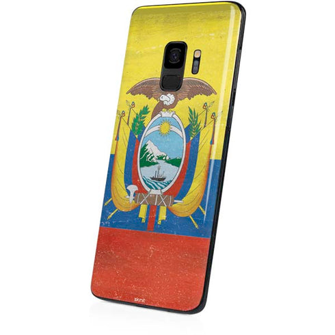 Ecuador Flag Distressed Galaxy S9 Skin