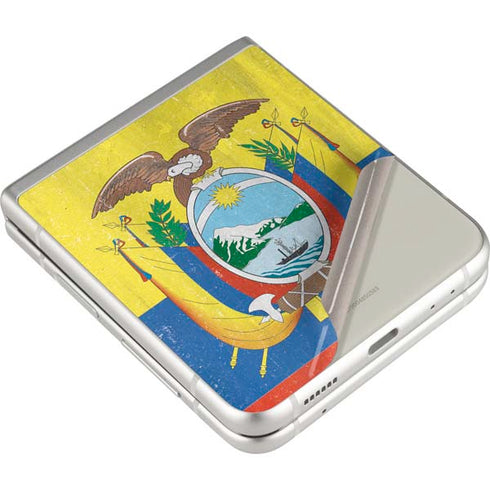 Ecuador Flag Distressed Galaxy Z Flip3 5G Skin