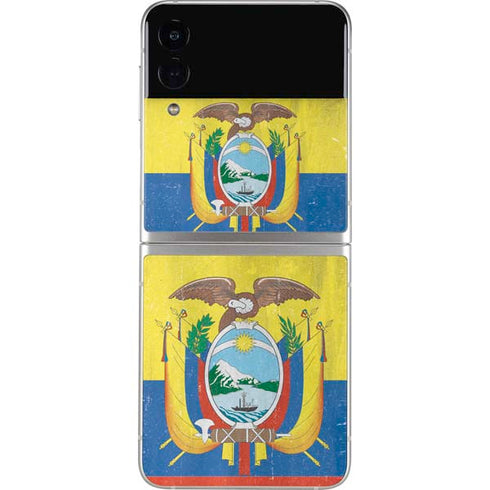 Ecuador Flag Distressed Galaxy Z Flip4 5G Skin